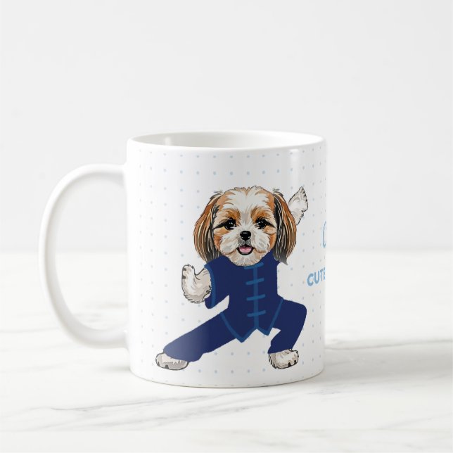 Taza De Café Blue Martial Arts Shih Tzu Mug – Cute Dog Gift (Izquierda)