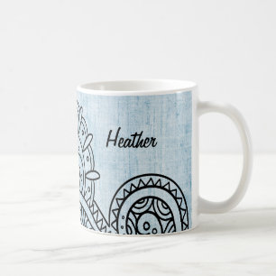 Taza De Café Blue Mehndi Motif Mug