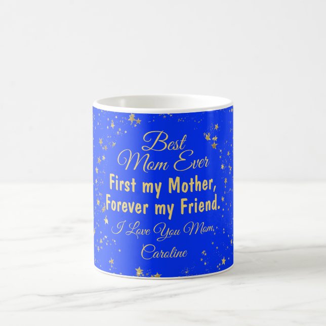 Taza De Café Blue Mejor Mamá Siempre Cita Día de la Madre Moder (Centro)