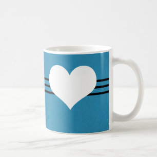 Taza De Café Blue Modern Heart Mug