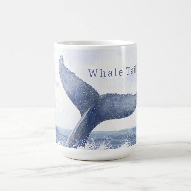 Taza De Café Blue Ocean Whale Tail (Centro)