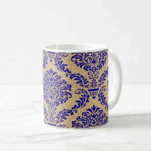 Taza De Café Blue Parisian Moods Damask Coffee Mug