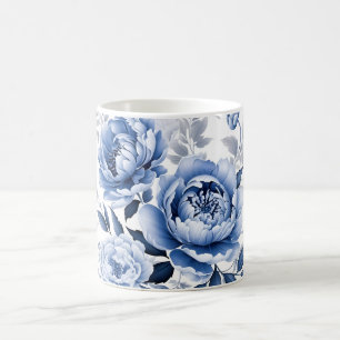 Taza De Café Blue Peonies
