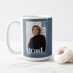Taza De Café Blue Personalizado 2026 Foto Graduación