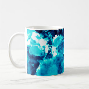 Taza De Café Blue Phantom Fashion Patterns Dirty Plash Watercol