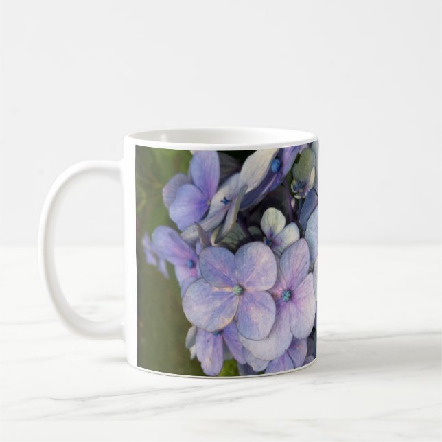 Taza De Café Blue Purple Hydrangea Mug (Izquierda)
