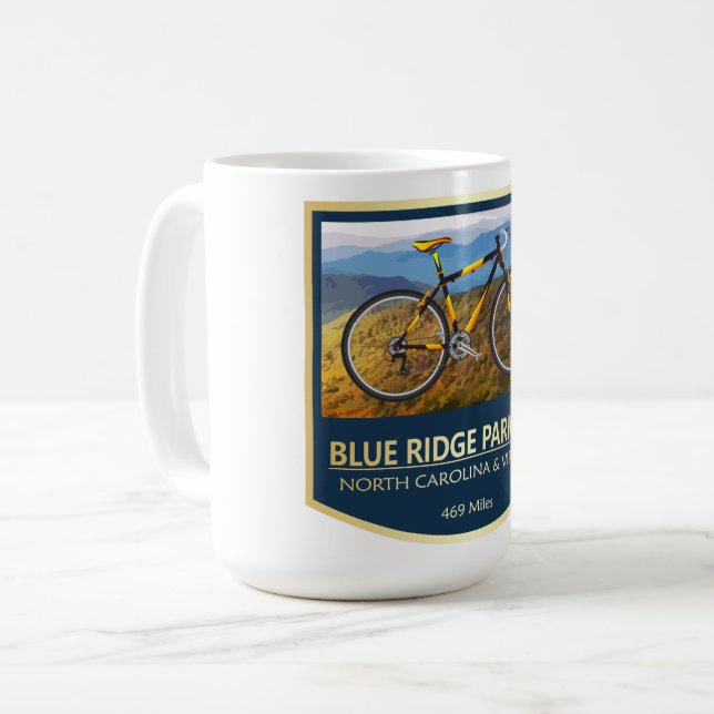 Taza De Café Blue Ridge Parkway (bike2) (Anverso izquierdo)