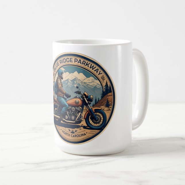 Taza De Café Blue Ridge Parkway Scenic Byway viaje en motocicle (Anverso derecho)