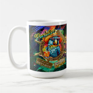 Taza De Café Blue Sassy Parrot Chill Drink Paradise Happy Hour