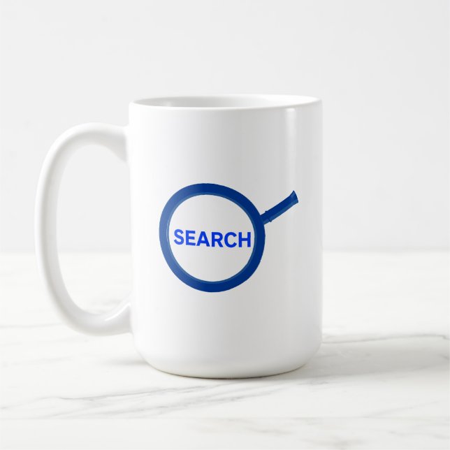 Taza De Café Blue Search Magnifying Glass (Izquierda)