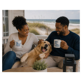 Taza De Café Blue Seersucker Dog Lover Coffee