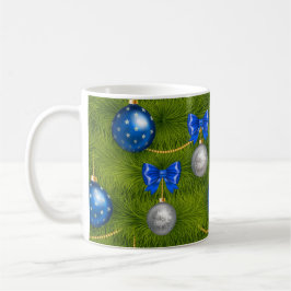 Taza De Café Blue Silver Feliz Navidad
