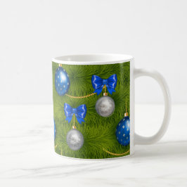 Taza De Café Blue Silver Feliz Navidad