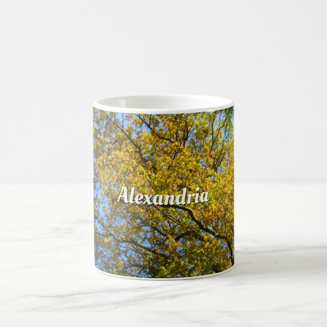 Taza De Café Blue Sky & Autumage Foliage - Personalizado (Centro)