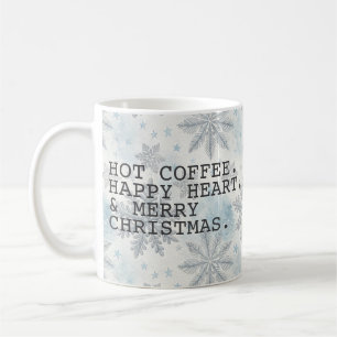 Taza De Café Blue Snowflake Hot Coffee Merry Christmas