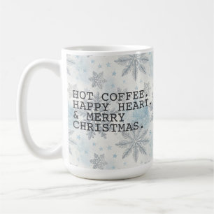 Taza De Café Blue Snowflake Hot Coffee Merry Christmas
