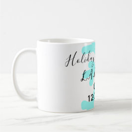 Taza De Café Blue snowflakes holiday camping house place date