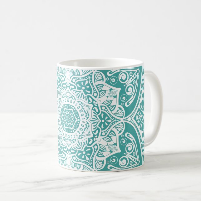 Taza De Café Blue Spruce Mandala (Anverso derecho)