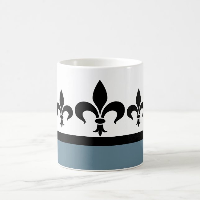 Taza De Café Blue Swanky Fleur De Lis Mug (Centro)