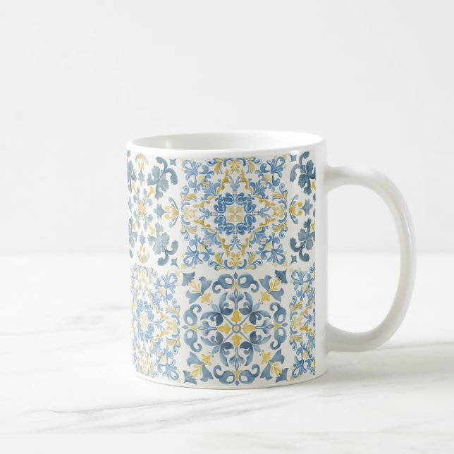 Taza De Café Blue Tile Lemon (Derecha)