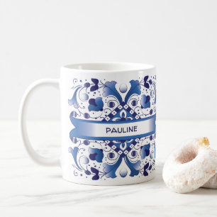 Taza De Café Blue Tile Mug