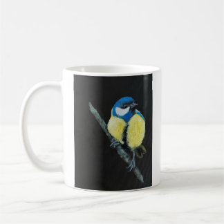 Taza De Café Blue Tit Bird on Branch Fine Art Mug