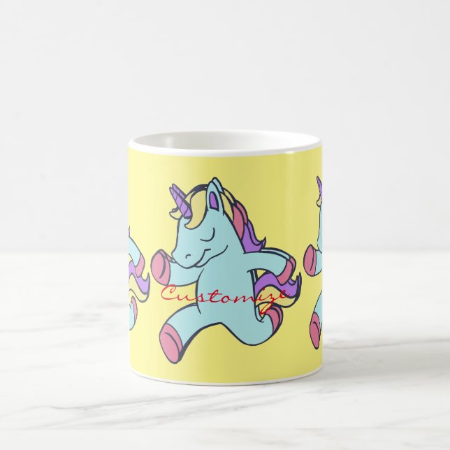 Taza De Café Blue Unicorn Running Thunder_Cove (Centro)