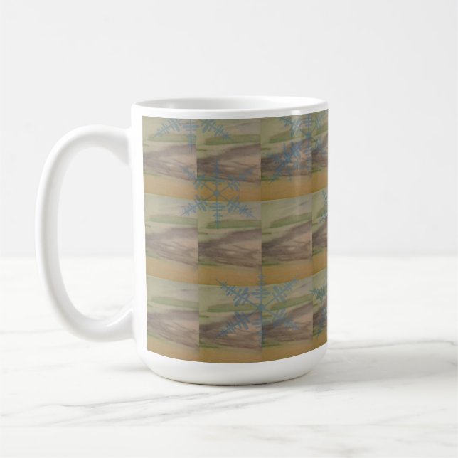 Taza De Café Blue waves and snowflakes on the Seashore (Izquierda)
