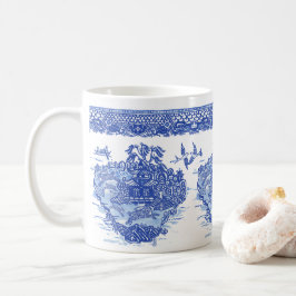 Taza De Café Blue Willow Rabbit Hare Isle of Animals Fun Art
