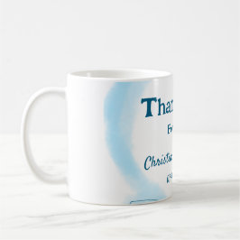 Taza De Café Blue wreath floral watercolor thank you for coming