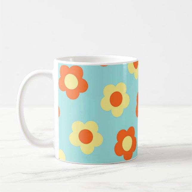 Taza De Café Blue Y2K Wildflower Negrita Cocina de primavera re (Izquierda)