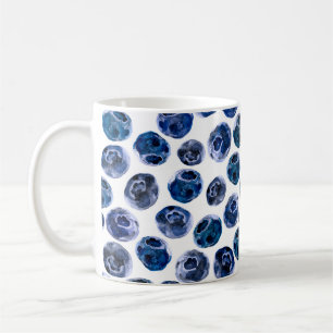 Taza De Café Blueberries: acuarela ilustrada.
