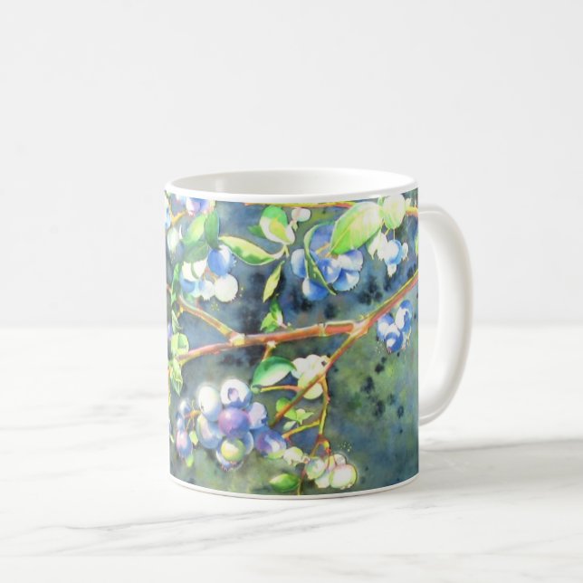 Taza De Café Blueberries, fruta romántica (Anverso derecho)
