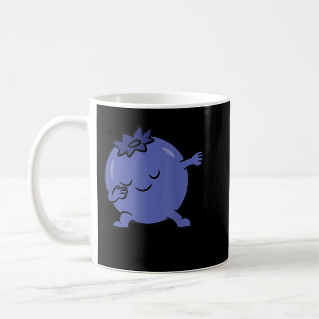 Taza De Café Blueberry Dabbing Blueberry Fruit Love Blueberries (Izquierda)