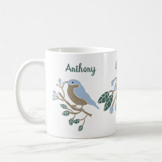 Taza De Café Bluebird y Blueberries personalizados