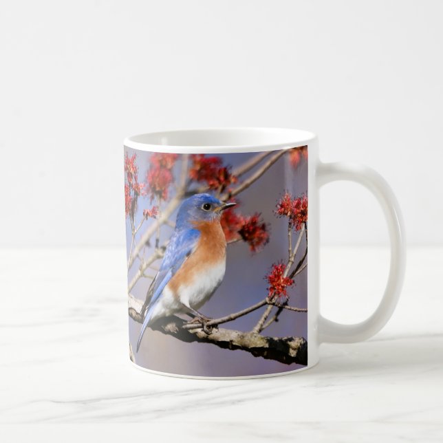 Taza De Café Bluebirds Coffee Mug III by BirdingCollectibles (Derecha)