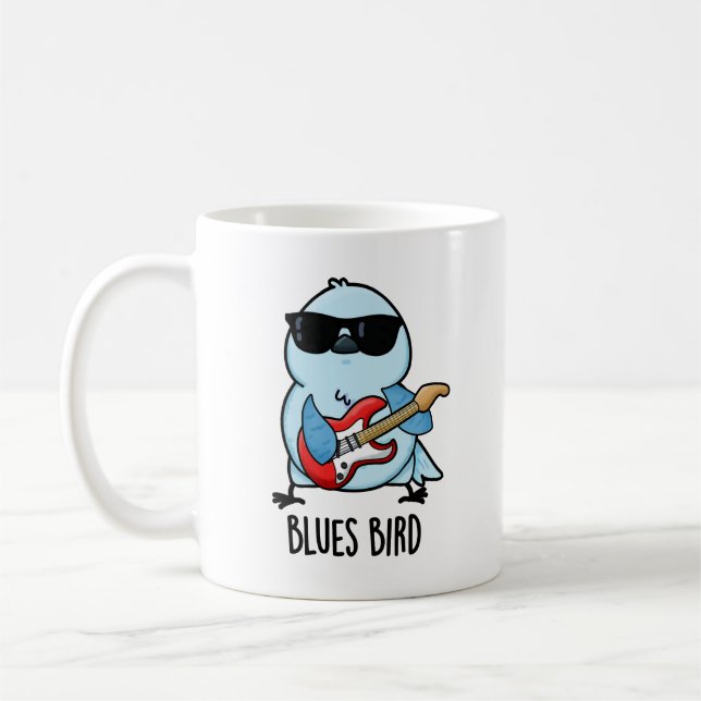 Taza De Café Blues Bird Funny Bluebird Pun (Izquierda)