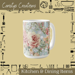 Taza De Café Blues románticos pastel florals