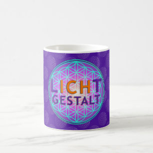 Taza De Café Blume Des Lebens Lichtgestalt patrón violeta