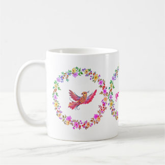 Taza De Café Blumenkranz mit Vogel