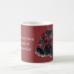 Taza De Café Blusa de Rosas Negras Sé Tu Propio Tipo de Hermosa