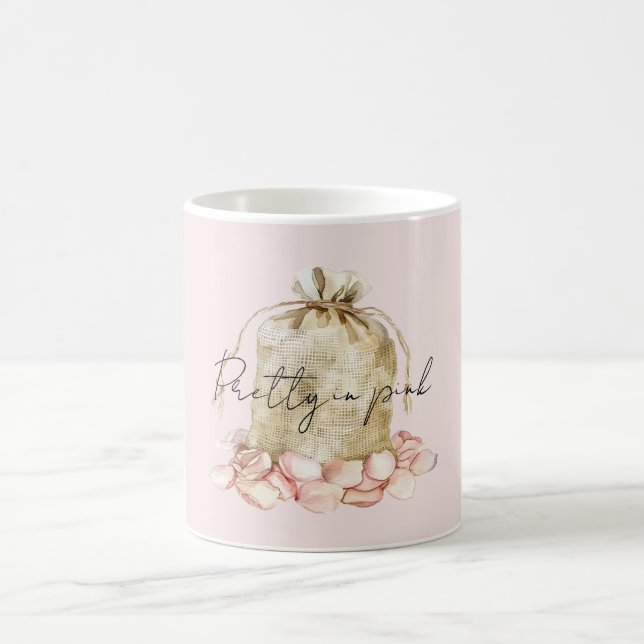 Taza De Café Blush Pink Rose Petals Floral Bag (Centro)