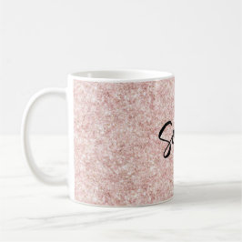 Taza De Café Blush Pink Sparkle Glitter 