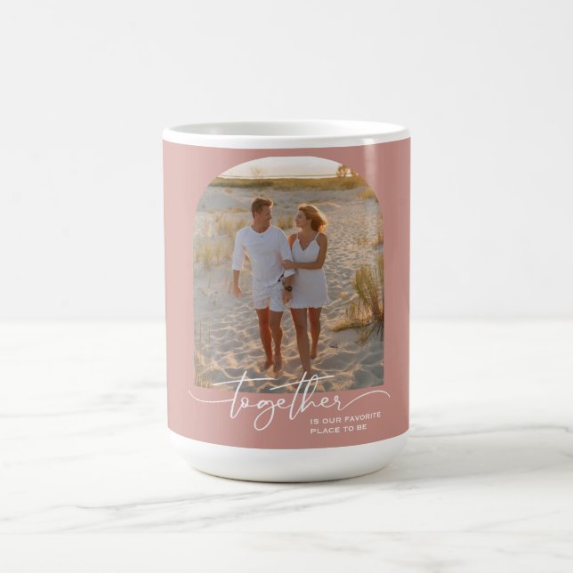 Taza De Café Blush Pink Together Typography Couple Valentine (Centro)