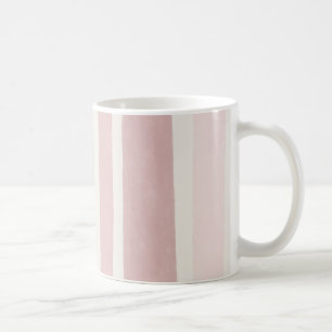 Taza De Café Blush Rosa Rayas de Acuarela   Boho Moderno 