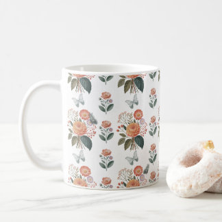 Taza De Café Blütenzauber mit Schmetterlingsflügeln