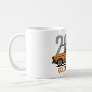 Taza De Café BMW 2002 Colorado Naranja Clásico Coche Surfboard