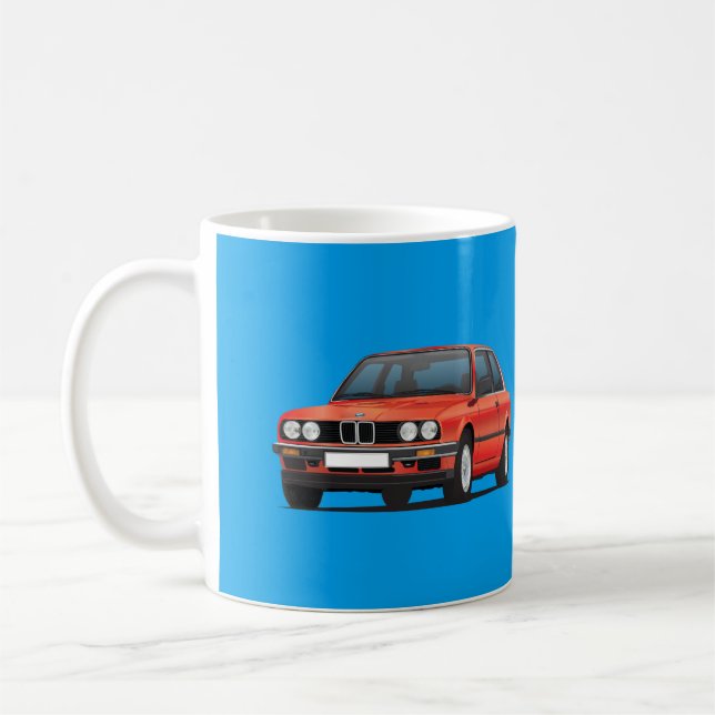 Taza De Café BMW 3 series, E30, rojo brillante (Izquierda)