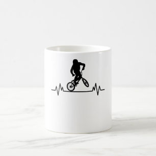 Taza De Café BMX Heartbeat Design Funny Rider Bicicleta Regalo