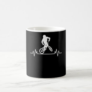 Taza De Café BMX Heartbeat Design Funny Rider Bicicleta Regalo